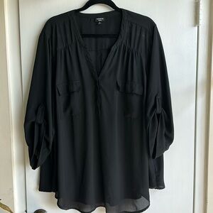 Torrid Harper Georgette Pullover 3/4 Sleeve Blouse. Torrid Size 4.